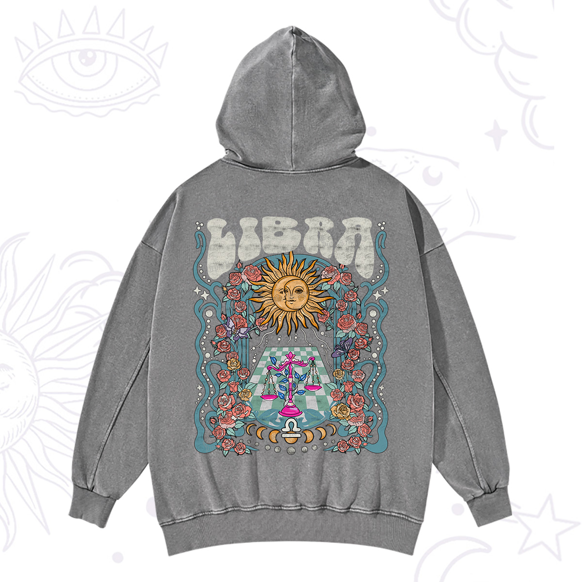 Purplehecate Libra Spirit Zodiac Washed Hoodie