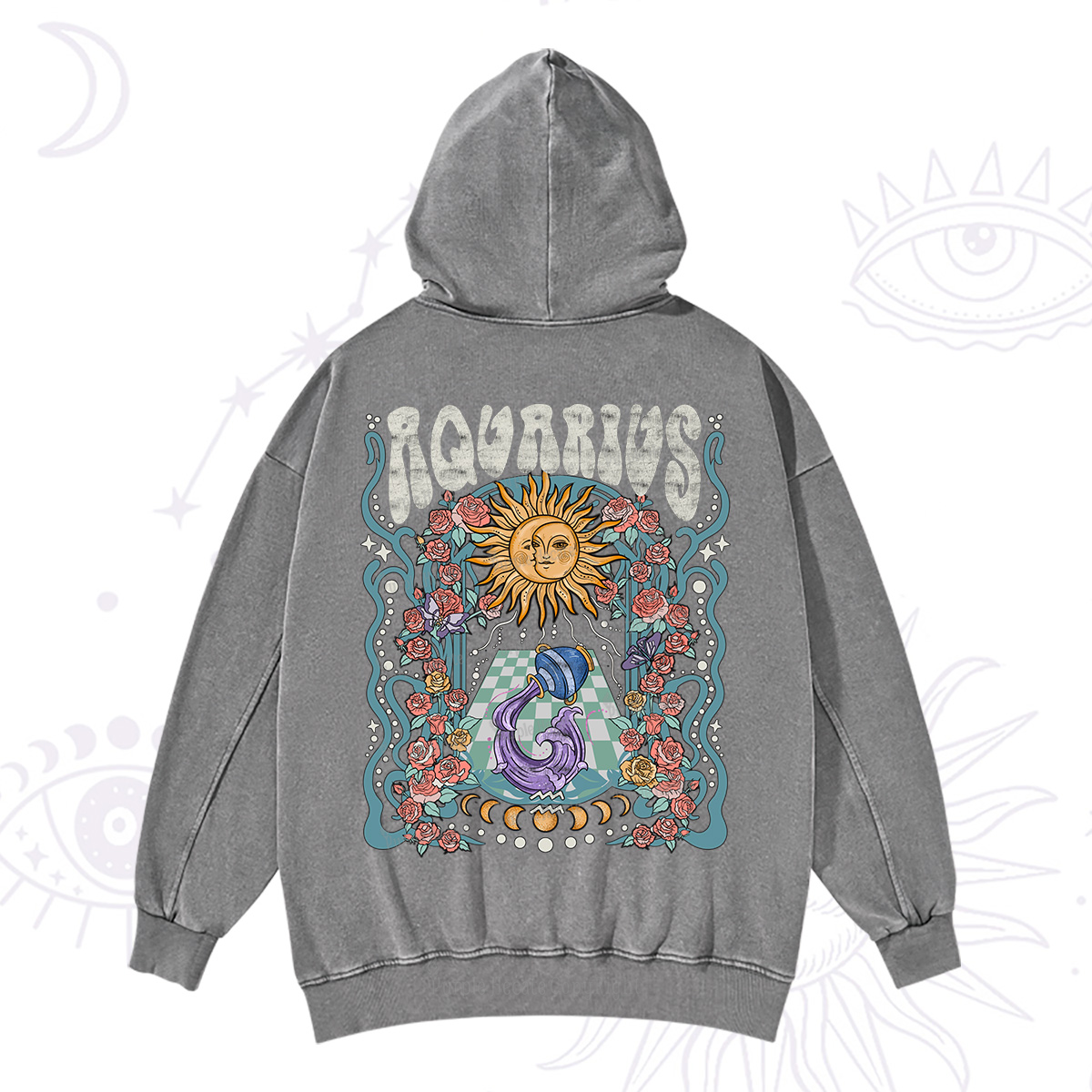 Purplehecate Aquarius Spirit Zodiac Washed Hoodie