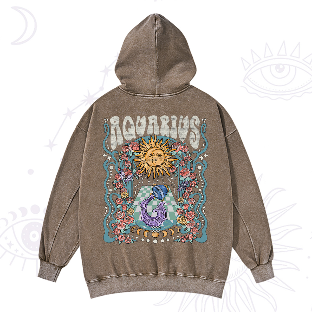 Purplehecate Aquarius Spirit Zodiac Washed Hoodie