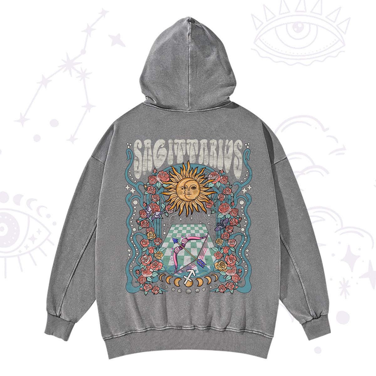 Purplehecate Sagittarius Spirit Zodiac Washed Hoodie
