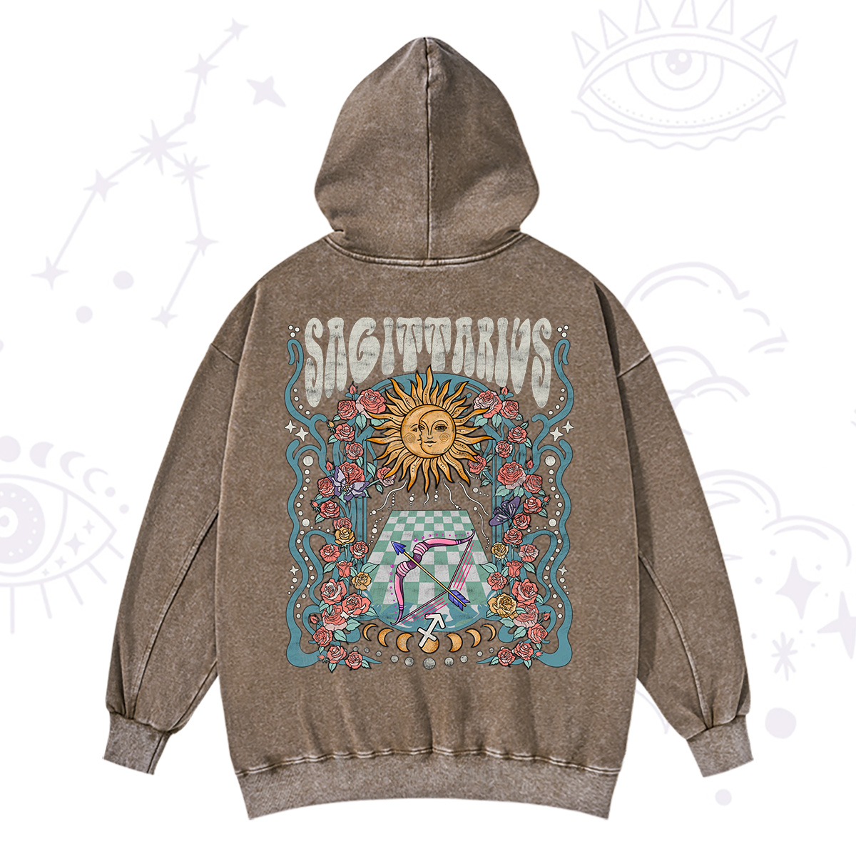 Purplehecate Sagittarius Spirit Zodiac Washed Hoodie