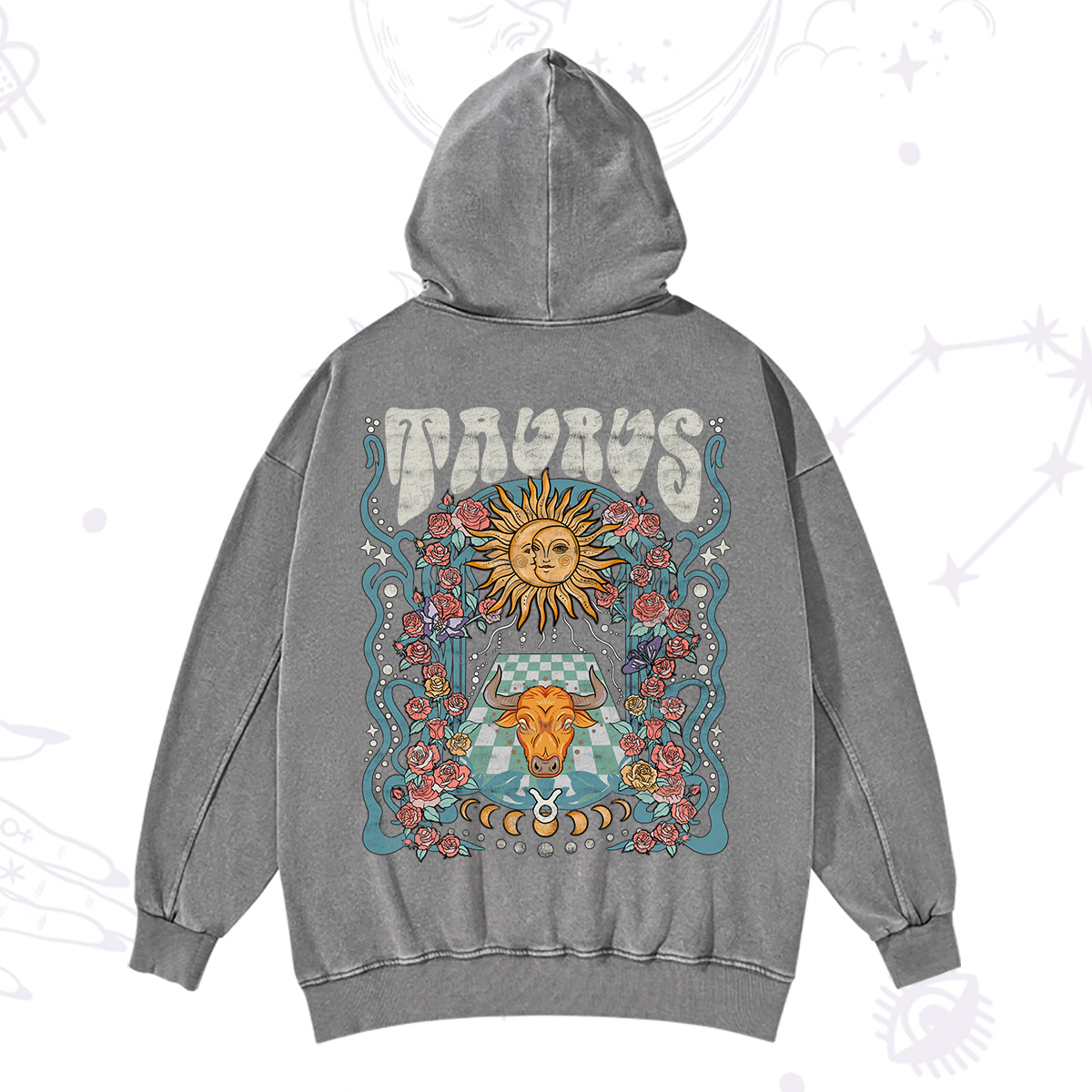 Purplehecate Taurus Spirit Zodiac Washed Hoodie