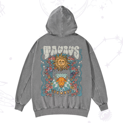 Purplehecate Taurus Spirit Zodiac Washed Hoodie
