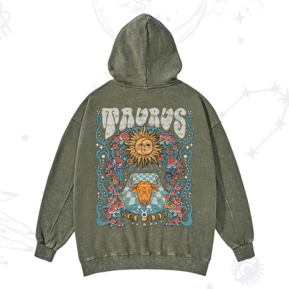 Purplehecate Taurus Spirit Zodiac Washed Hoodie