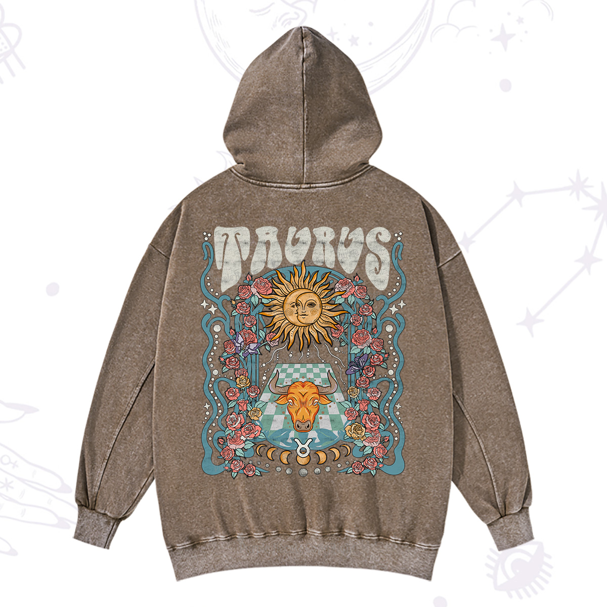 Purplehecate Taurus Spirit Zodiac Washed Hoodie