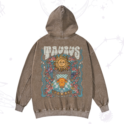 Purplehecate Taurus Spirit Zodiac Washed Hoodie