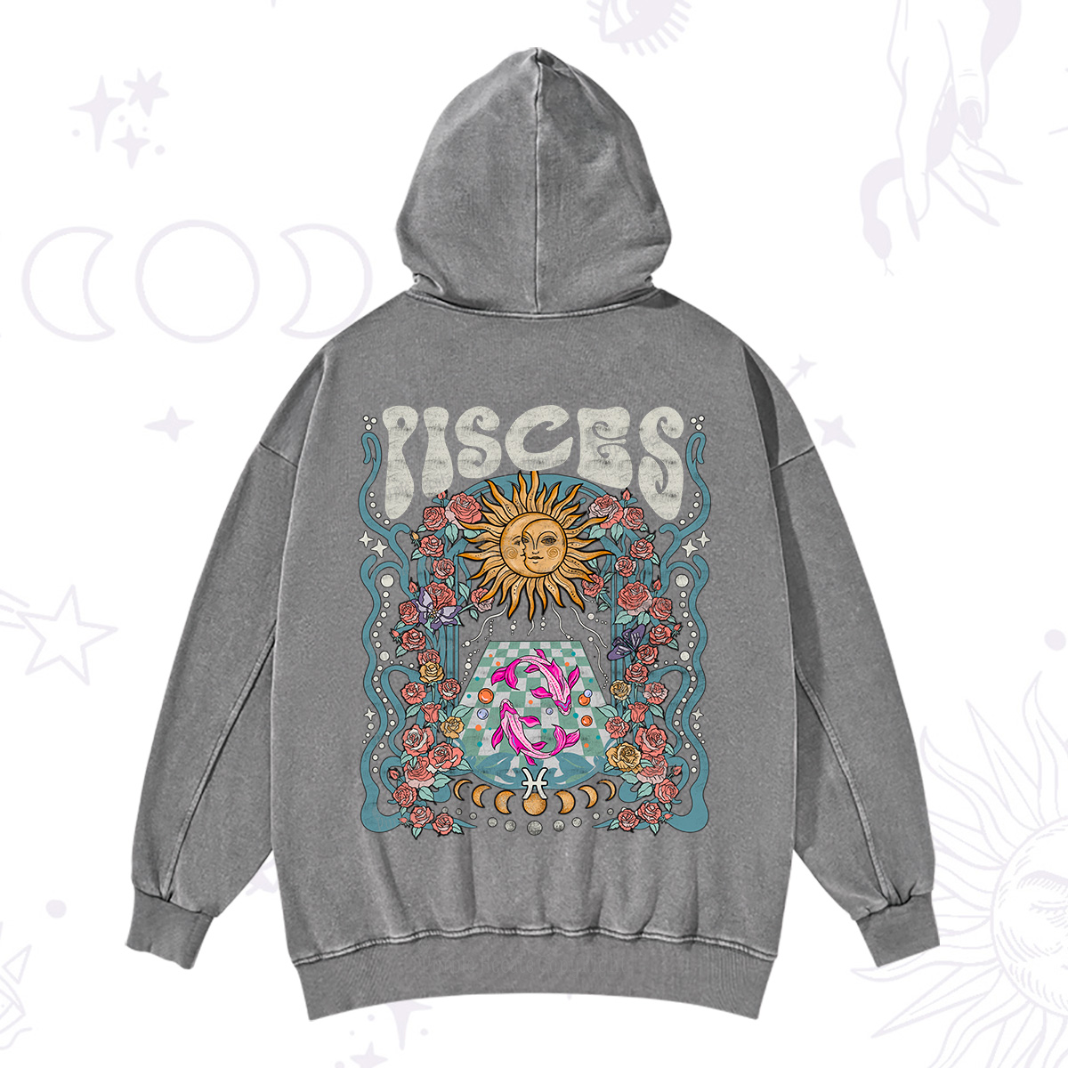Purplehecate Pisces Spirit Zodiac Washed Hoodie