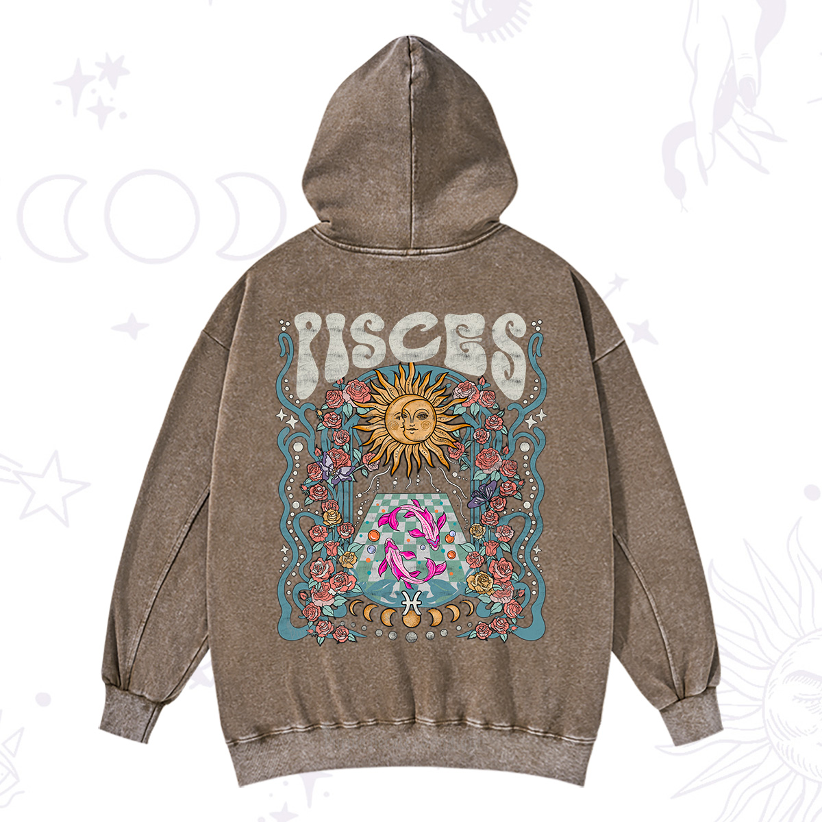 Purplehecate Pisces Spirit Zodiac Washed Hoodie