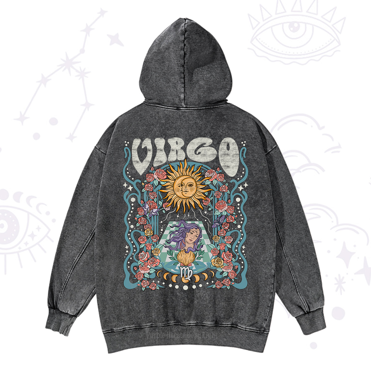 Purplehecate Virgo Spirit Zodiac Washed Hoodie