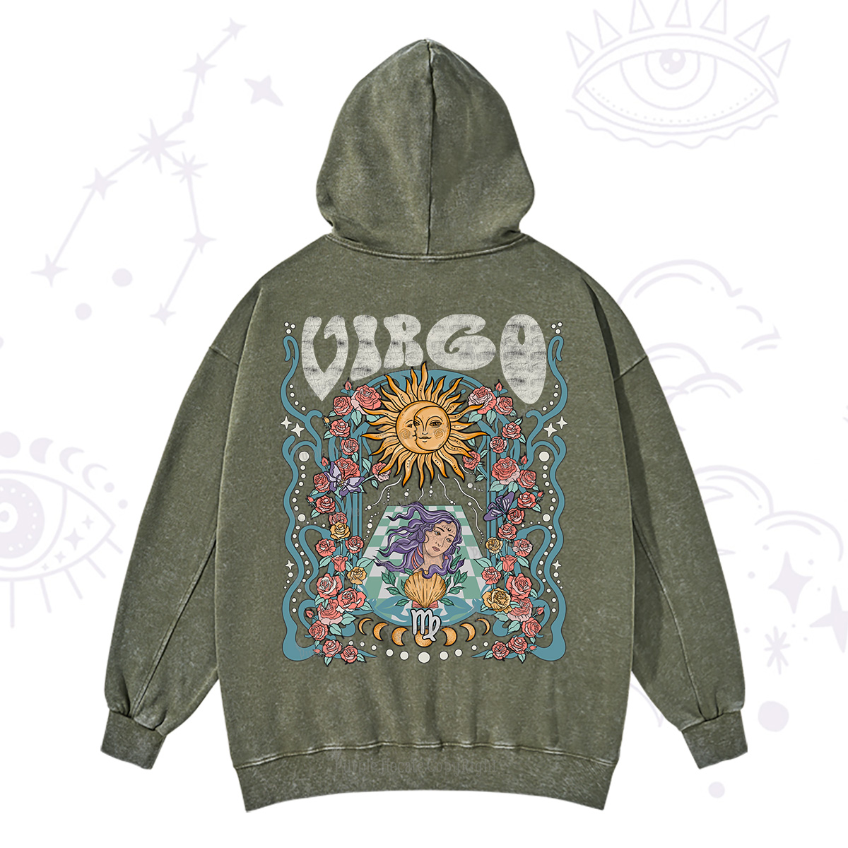 Purplehecate Virgo Spirit Zodiac Washed Hoodie