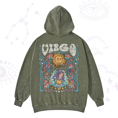 Purplehecate Virgo Spirit Zodiac Washed Hoodie
