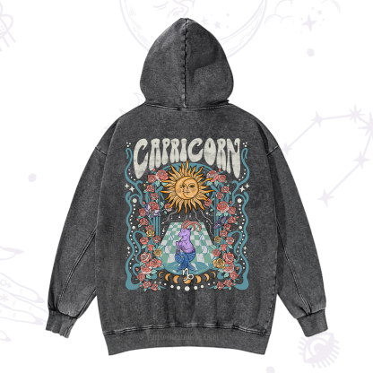 Purplehecate Capricorn Spirit Zodiac Washed Hoodie