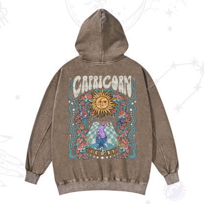 Purplehecate Capricorn Spirit Zodiac Washed Hoodie