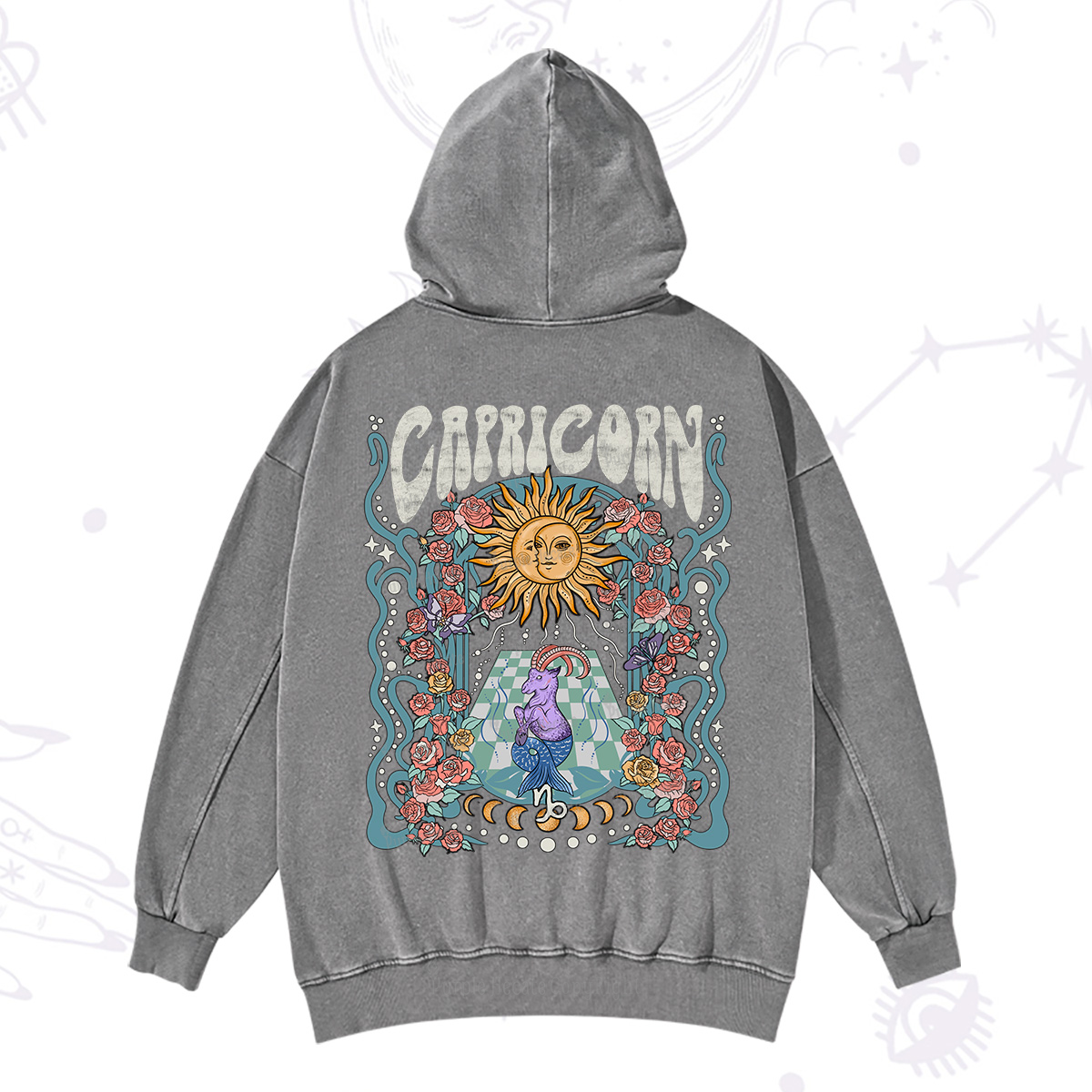 Purplehecate Capricorn Spirit Zodiac Washed Hoodie