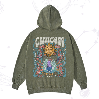 Purplehecate Capricorn Spirit Zodiac Washed Hoodie