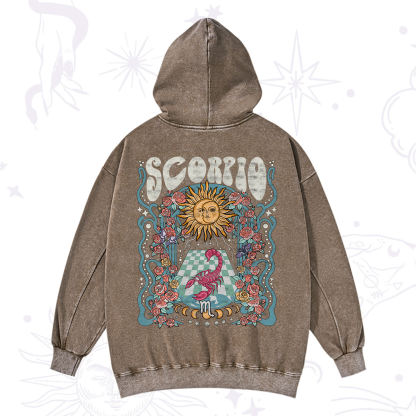 Purplehecate Scorpio Spirit Zodiac Washed Hoodie