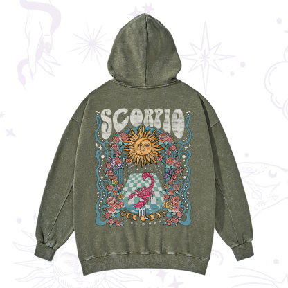 Purplehecate Scorpio Spirit Zodiac Washed Hoodie