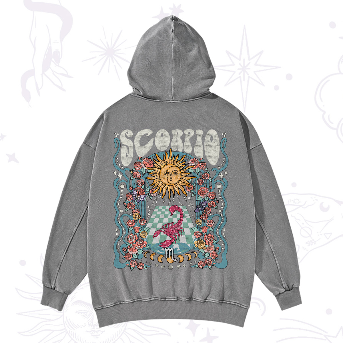 Purplehecate Scorpio Spirit Zodiac Washed Hoodie
