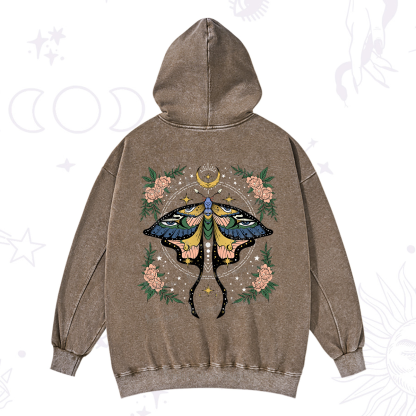 Purplehecate Mystical Moth Washed Hoodie