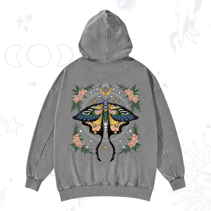 Purplehecate Mystical Moth Washed Hoodie