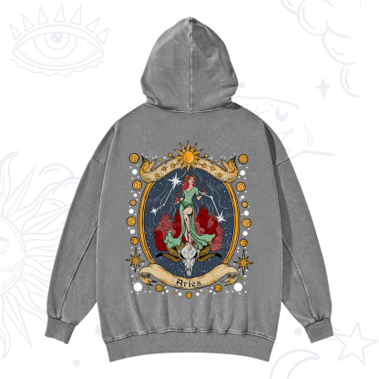 Purplehecate Celestial Aries Zodiac Washed Hoodie