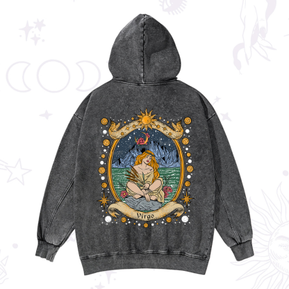 Purplehecate Celestial Virgo Zodiac Washed Hoodie
