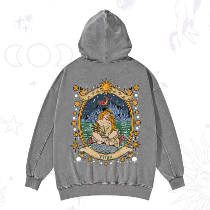 Purplehecate Celestial Virgo Zodiac Washed Hoodie