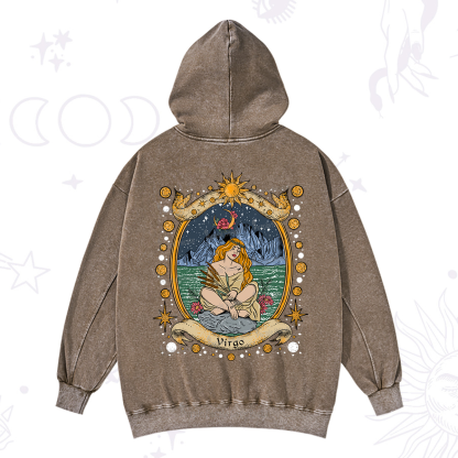 Purplehecate Celestial Virgo Zodiac Washed Hoodie