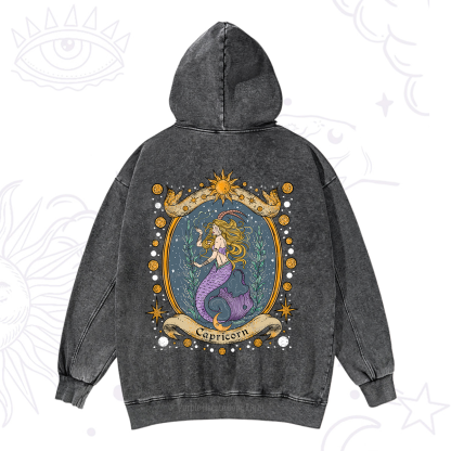 Purplehecate Celestial Capricorn Zodiac Washed Hoodie