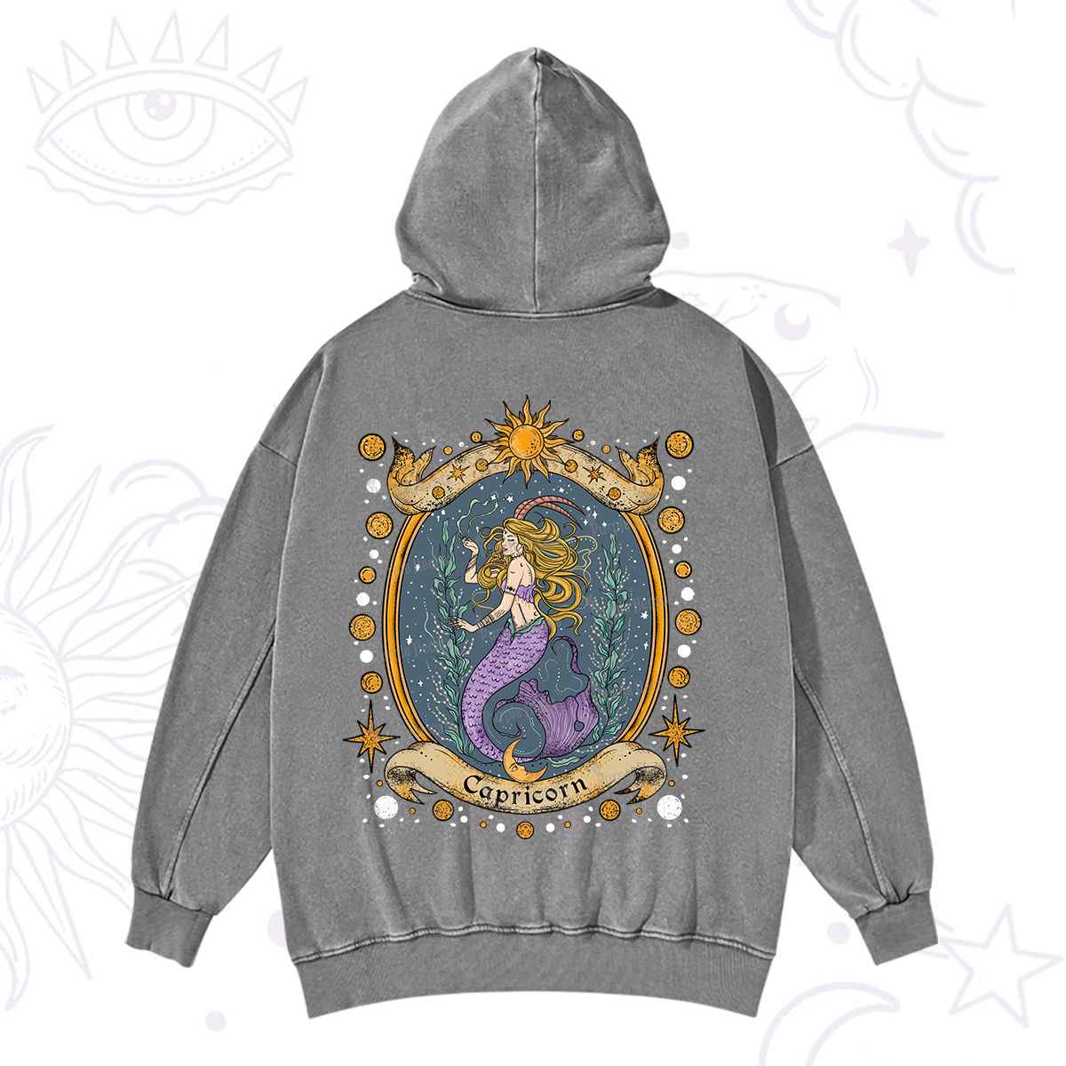 Purplehecate Celestial Capricorn Zodiac Washed Hoodie