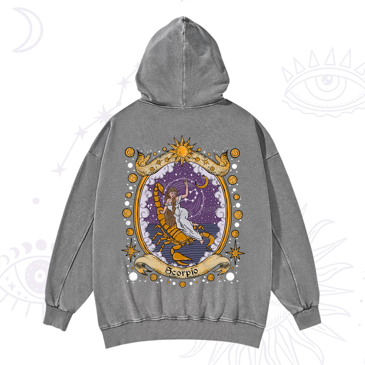 Purplehecate Celestial Scorpio Zodiac Washed Hoodie
