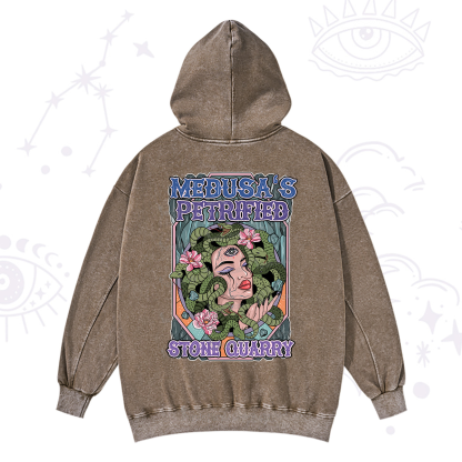 Purplehecate The Gorgon with Snake Hair Medusa Washed Hoodie