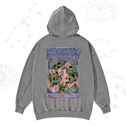 Purplehecate The Gorgon with Snake Hair Medusa Washed Hoodie