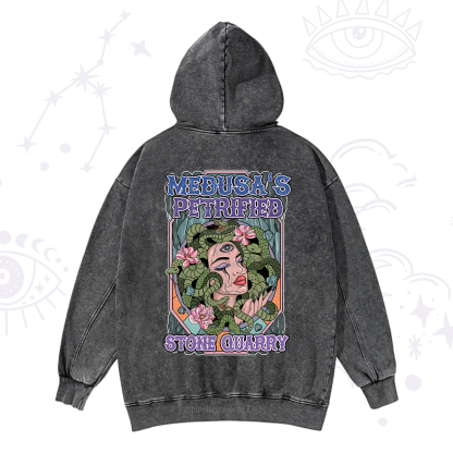 Purplehecate The Gorgon with Snake Hair Medusa Washed Hoodie