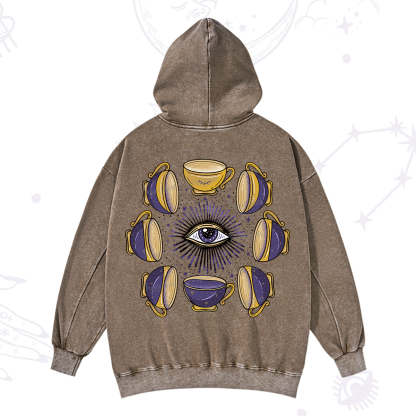 Purplehecate Moon Phase Coffee Lover Washed Hoodie