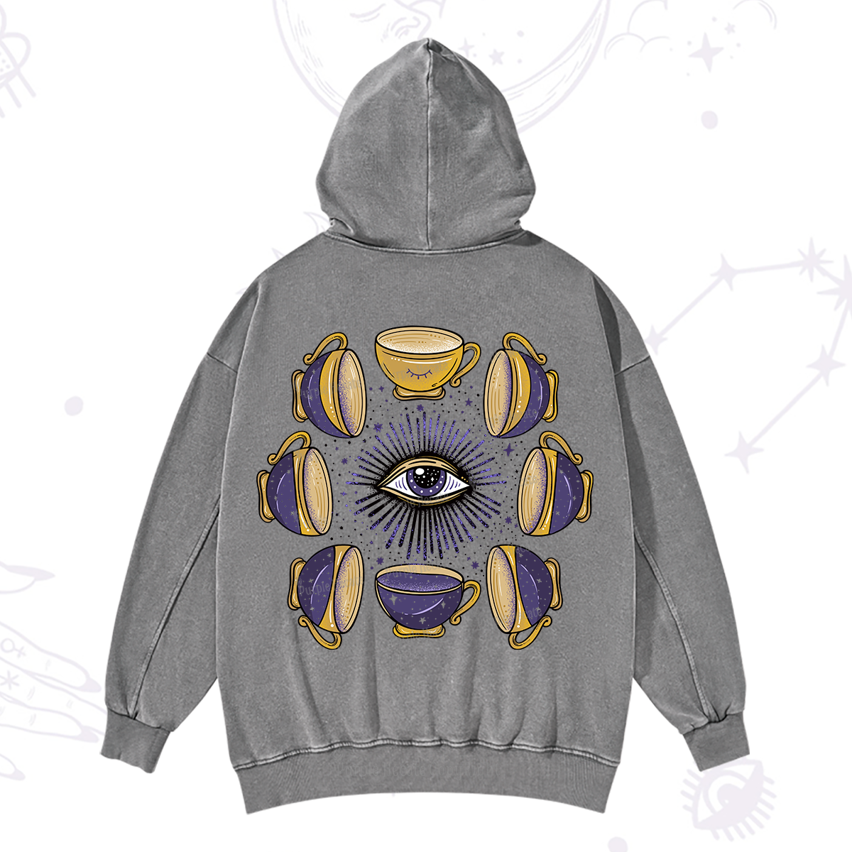 Purplehecate Moon Phase Coffee Lover Washed Hoodie