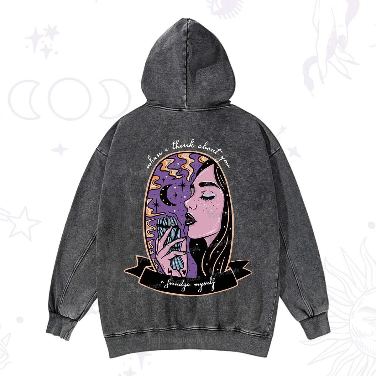 Purplehecate When I Think About You Washed Hoodie