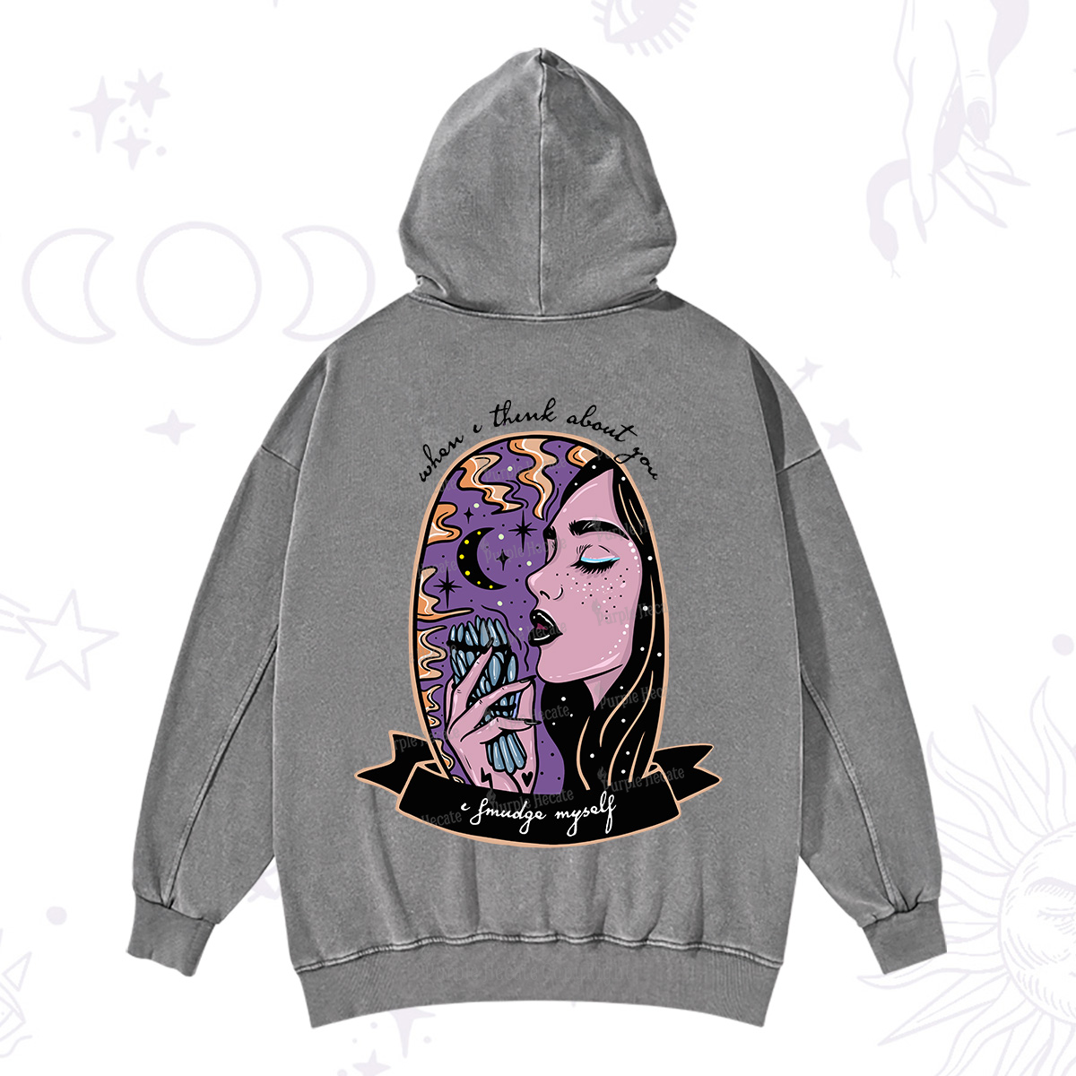 Purplehecate When I Think About You Washed Hoodie