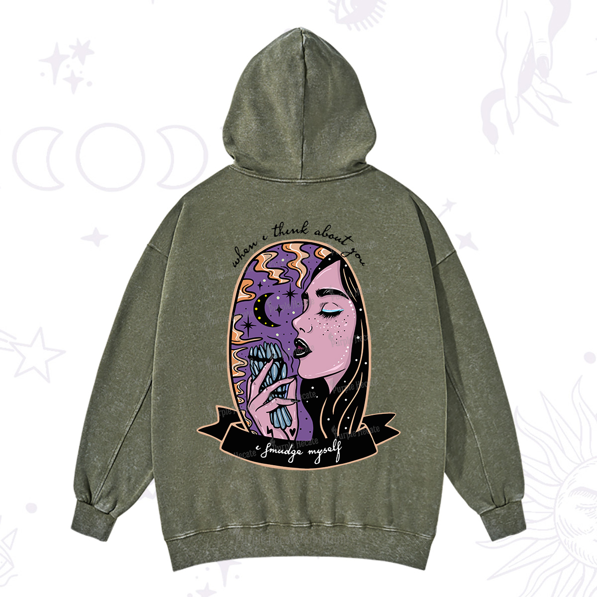 Purplehecate When I Think About You Washed Hoodie