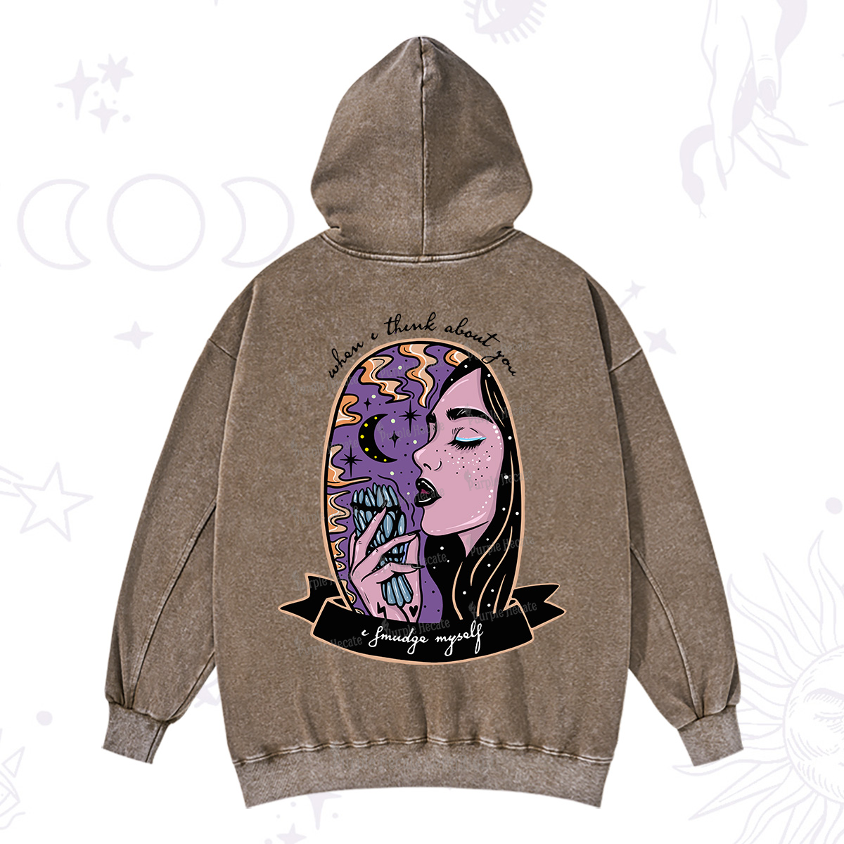 Purplehecate When I Think About You Washed Hoodie