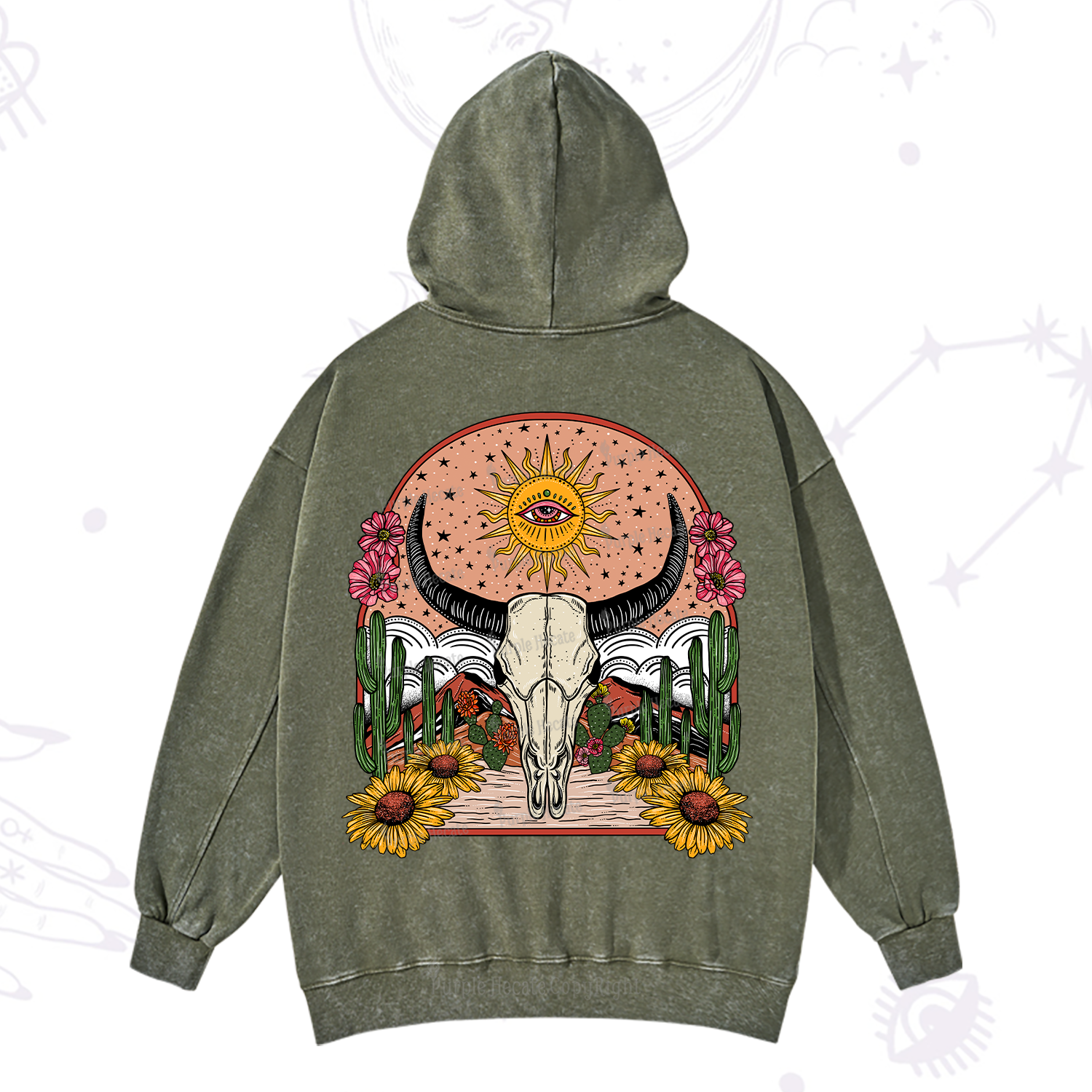Purplehecate Desert Bloom Washed Hoodie