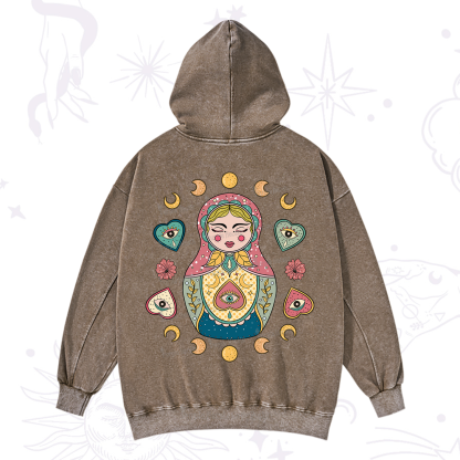 Purplehecate Nesting Doll Washed Hoodie