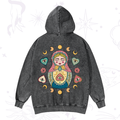 Purplehecate Nesting Doll Washed Hoodie