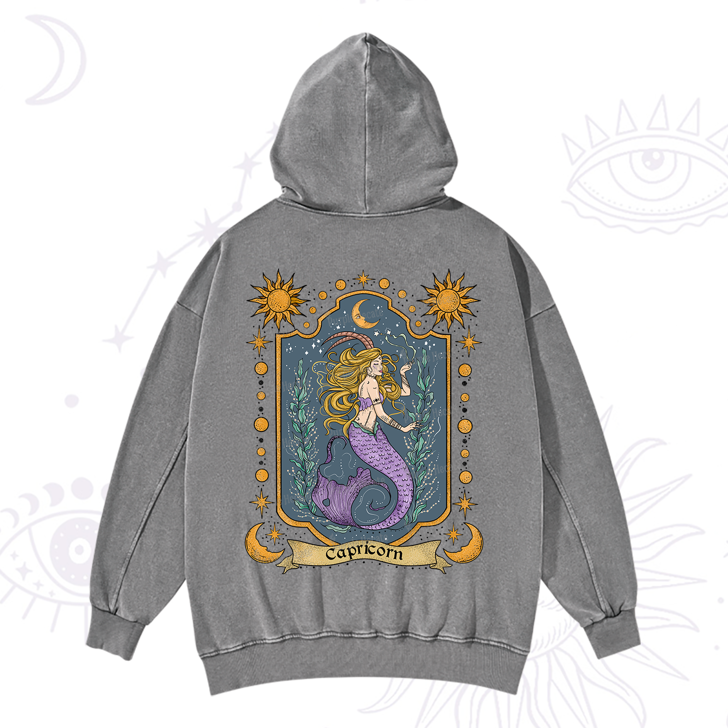 Purplehecate Capricorn Zodiac Washed Hoodie