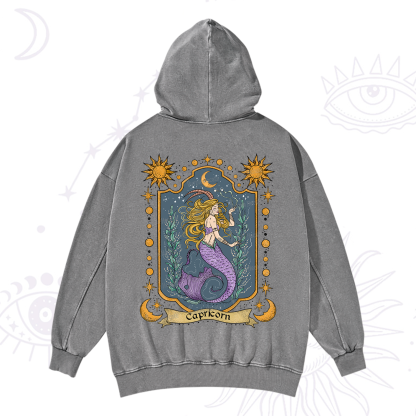Purplehecate Capricorn Zodiac Washed Hoodie
