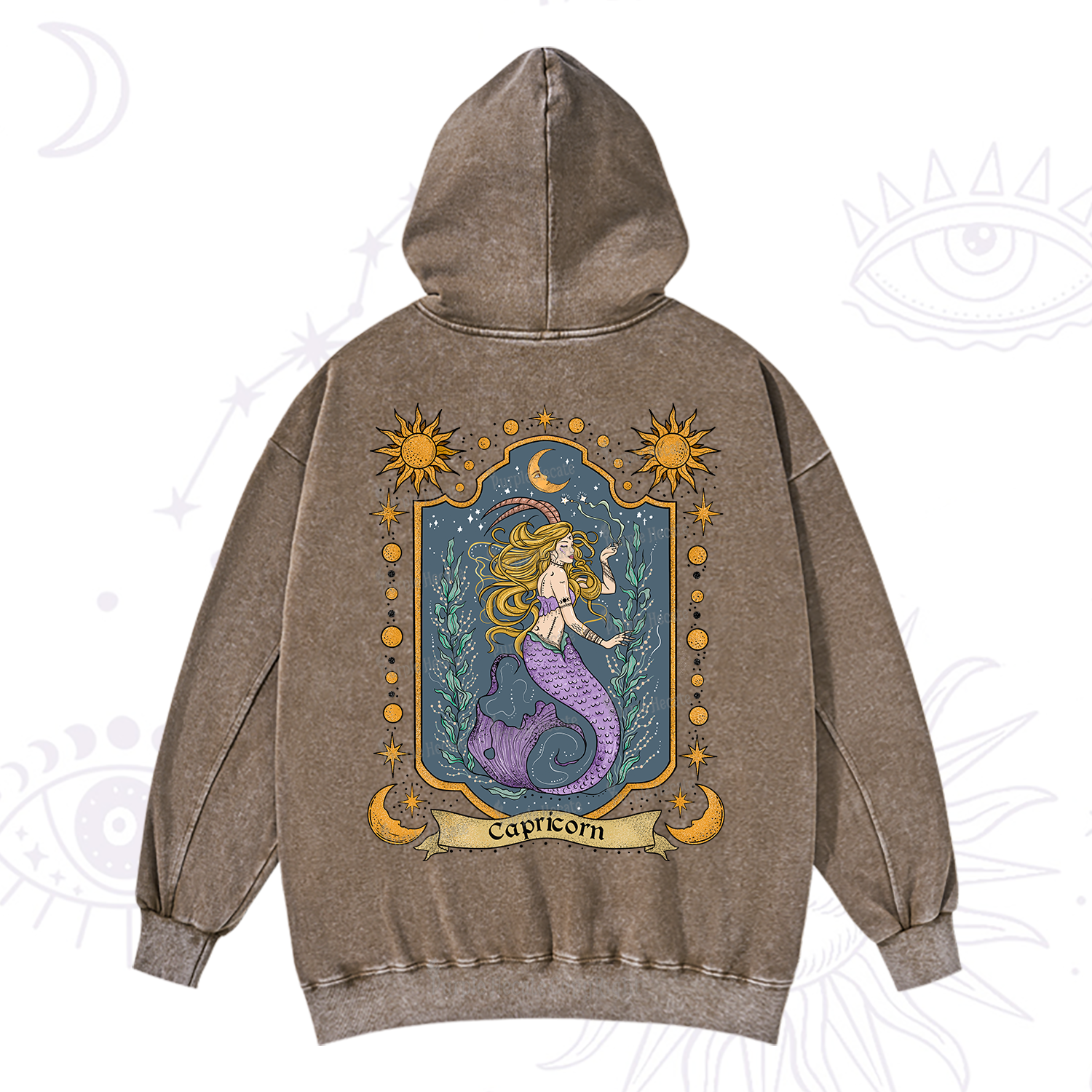 Purplehecate Capricorn Zodiac Washed Hoodie