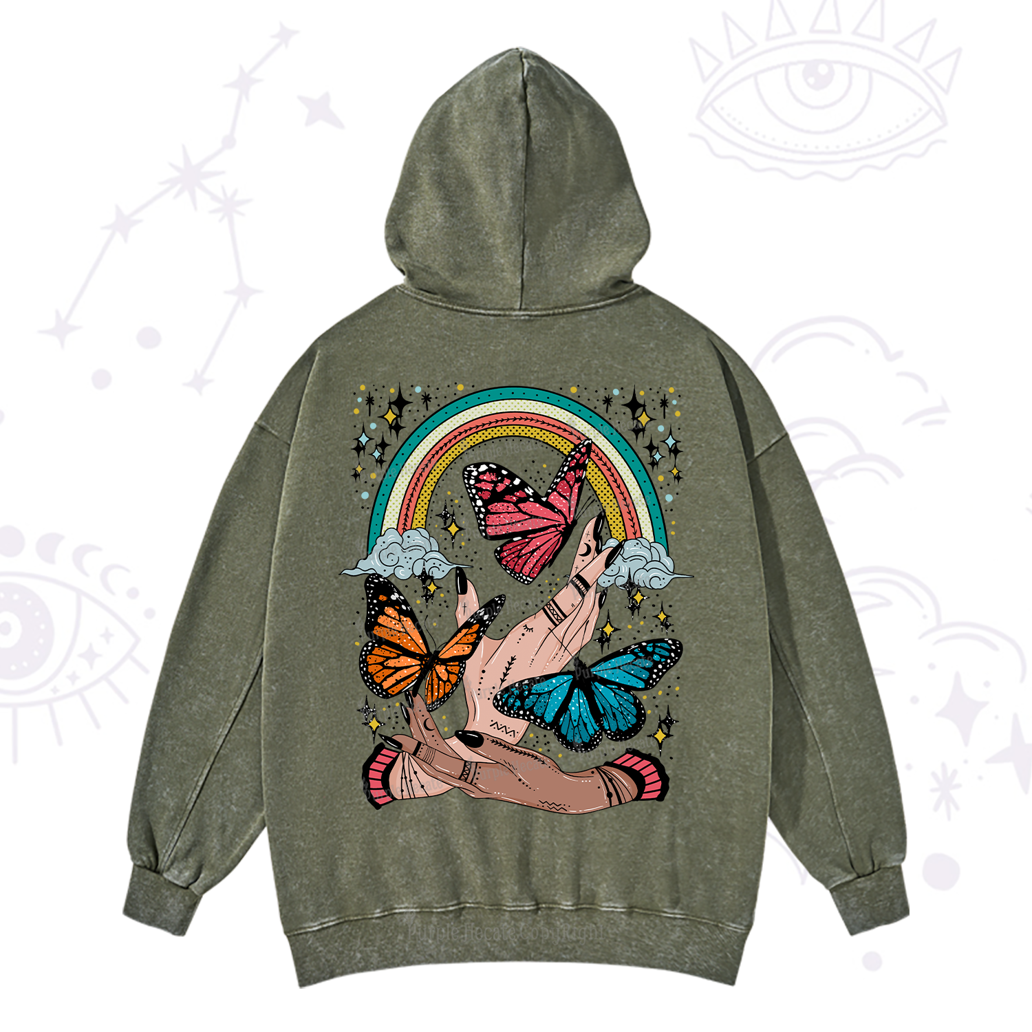 Purplehecate Metamorphoses Washed Hoodie