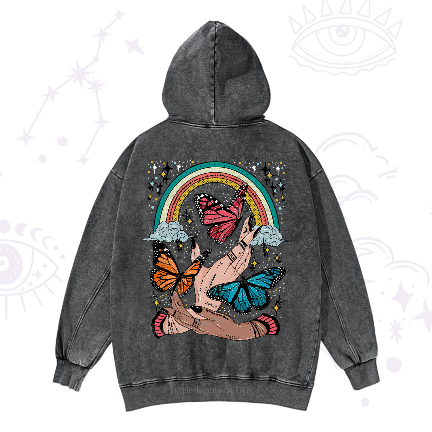 Purplehecate Metamorphoses Washed Hoodie