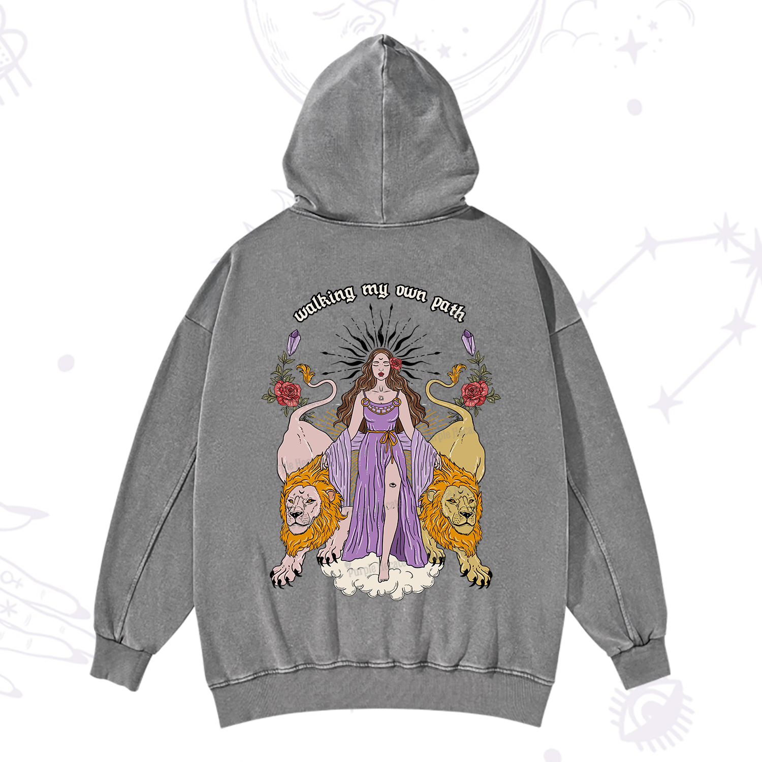 Purplehecate The Goddess Walking My Own Path Washed Hoodie
