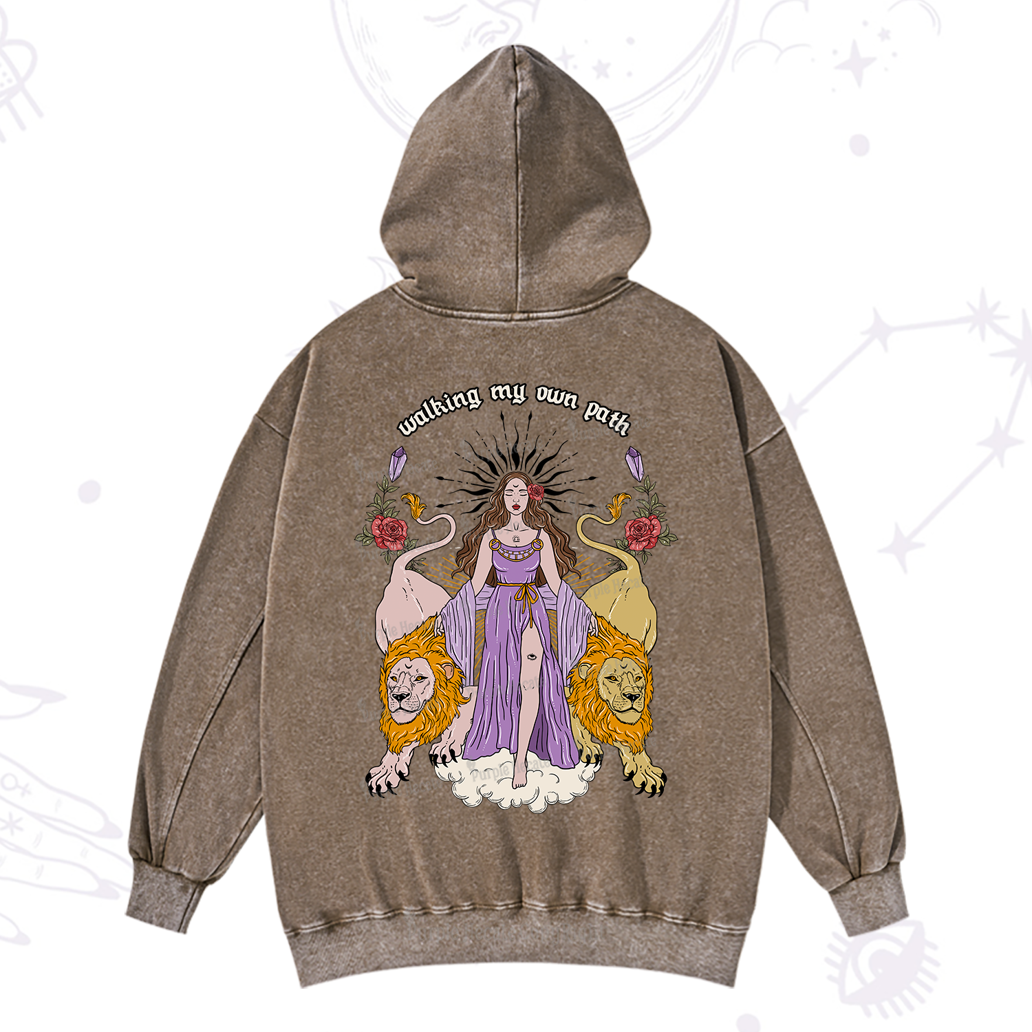 Purplehecate The Goddess Walking My Own Path Washed Hoodie